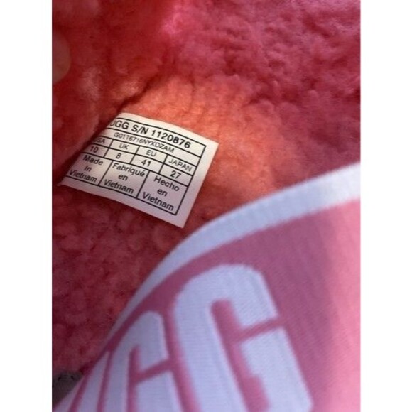 UGG Oh Fluffita Pink/Rose Shearling Platform Slide Sleeper Sandal Women Size 10 - Picture 2 of 14